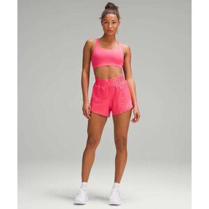 New Lululemon Hotty Hot High Rise Lined Short 4" Glaze Pink Running Athletic Siz